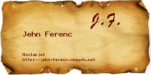Jehn Ferenc névjegykártya